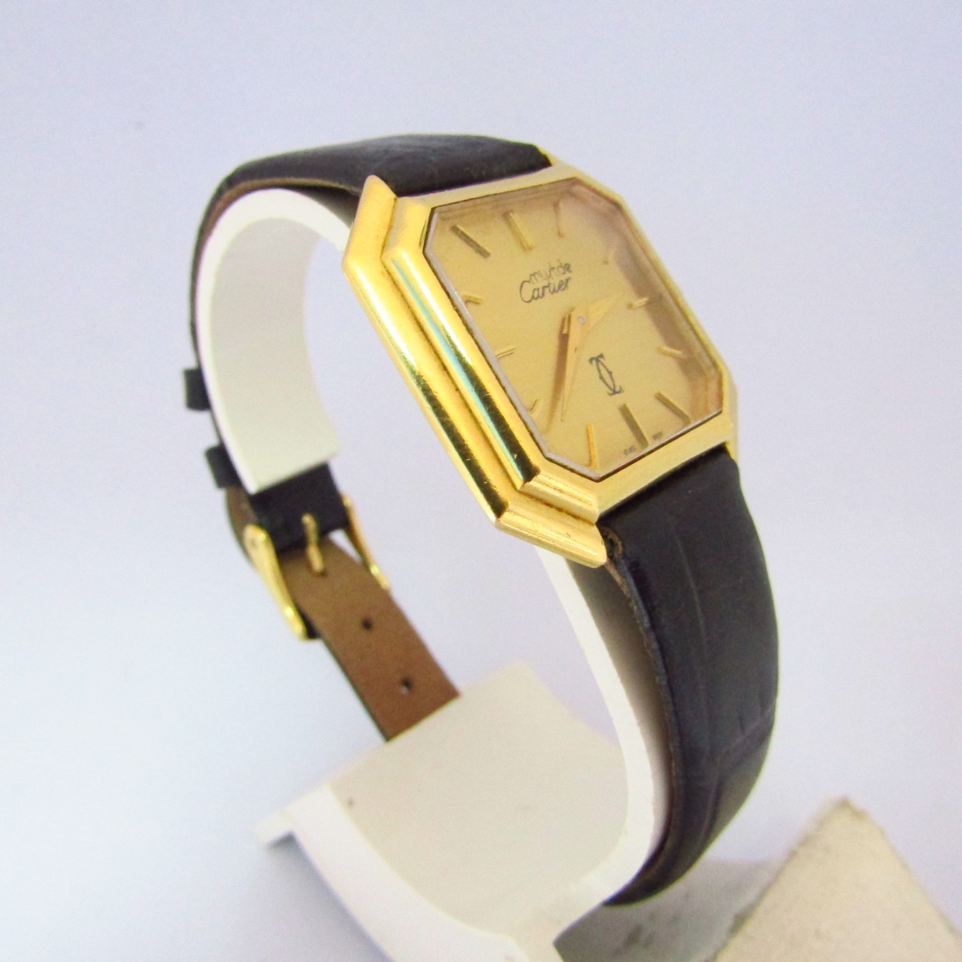 Reloj must de discount cartier 18k gold electroplated