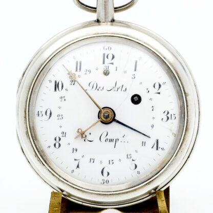 DESARTS & Cíe. (Geneve). Reloj Calendario de bolsillo lepine, Verge Fusee. Plata. Suiza, ca. 1850.