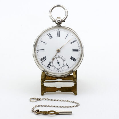 FARRINGDON D. / WALTHAM MASS. Reloj de bolsillo lepine. Plata. Birmingham, año 1884.