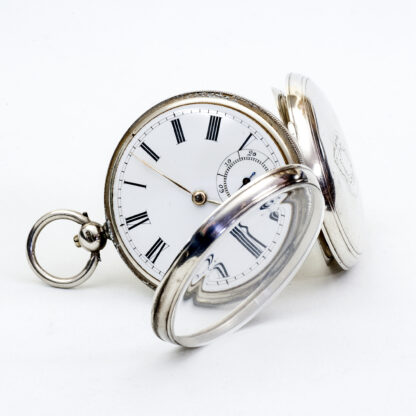 FARRINGDON D. / WALTHAM MASS. Reloj de bolsillo lepine. Plata. Birmingham, año 1884.