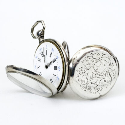 Reloj suizo de bolsillo lepine. Plata. Suiza, ca. 1890.