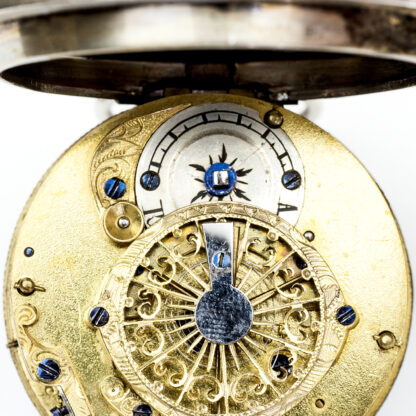 Reloj Inglés de bolsillo lepine, Verge Fusee (catalino). Plata. Inglaterra, ca. 1790.