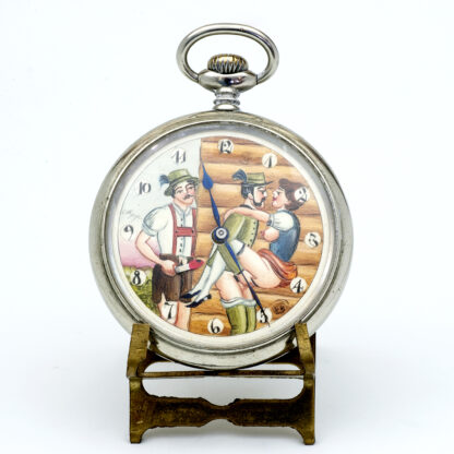 DOXA. Reloj de bolsillo, lepine y remontoir. Automatón. Ca. 1925.