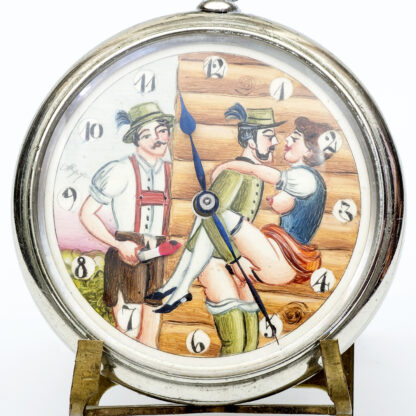 DOXA. Reloj de bolsillo, lepine y remontoir. Automatón. Ca. 1925.