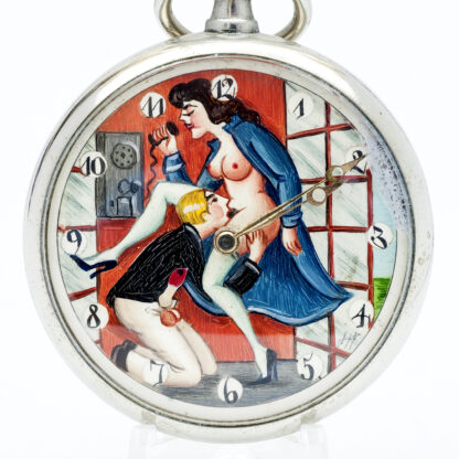 OMEGA. Reloj Erótico de Bolsillo. AUTOMATÓN. Lepine y Remontoir. Suiza, 1930.