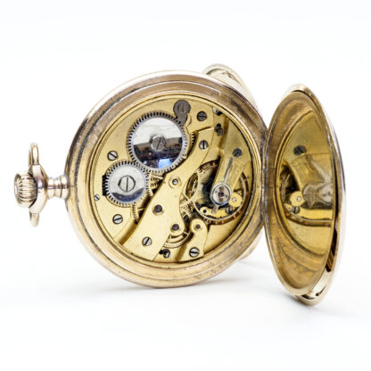 MGBM Geneve. Reloj erótico de bolsillo, saboneta y remontoir. Gold Filled. Suiza, ca. 1910.