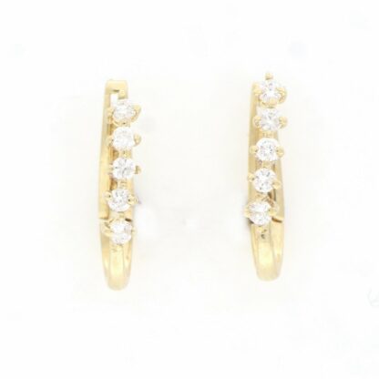 Pendientes en Oro Amarillo de 18k con 10 Diamantes talla Brillante de 0,30 ct. (F/G-VS/SI). Peso: 1,45 gr.