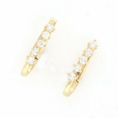 Pendientes en Oro Amarillo de 18k con 10 Diamantes talla Brillante de 0,30 ct. (F/G-VS/SI). Peso: 1,45 gr.