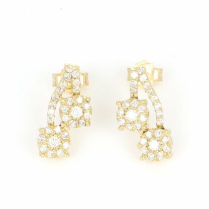 Pendientes en Oro Amarillo de 18k con 58 Diamantes talla Brillante de 0,72 ct. (F/G-VS/SI). 3,25 gr.