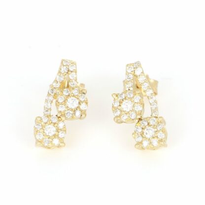 Pendientes en Oro Amarillo de 18k con 58 Diamantes talla Brillante de 0,72 ct. (F/G-VS/SI). 3,25 gr.