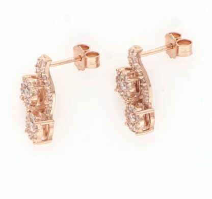 Pendientes en Oro Rosa de 18k con 58 Diamantes talla Brillante de 0,72 ct. (F/G-VS/SI). 3 gr.