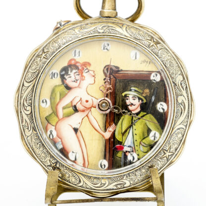 PERFECTIONNE. Reloj erótico de bolsillo. AUTOMATÓN. Lepine y Remontoir. Alemania, ca. 1900