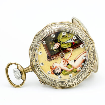 PERFECTIONNE. Reloj erótico de bolsillo. AUTOMATÓN. Lepine y Remontoir. Alemania, ca. 1900