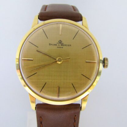 BAUME & MERCIER. Reloj de pulsera para caballero. Oro 18k. Geneve, Suiza, ca. 1960