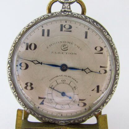 ELECTION . Reloj de bolsillo, lepine y remontoir. Plata. Suiza, ca. 1900.