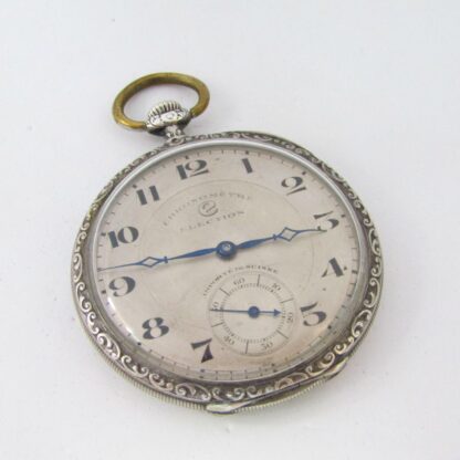 ELECTION . Reloj de bolsillo, lepine y remontoir. Plata. Suiza, ca. 1900.