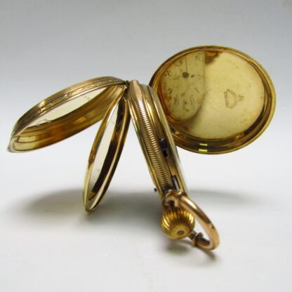 ALBERT LAVALLEE (GENEVA). Reloj de Bolsillo para caballero, saboneta y remontoir. Ca. 1860. Oro Fino 24k