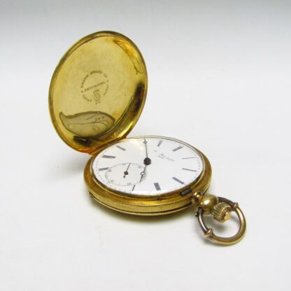 C. DROZ and FIELDS. Reloj de bolsillo de caballero. Siglo XIX. Oro 18k.